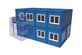 Быстровозводимый двухэтажный модульный офис МО-8